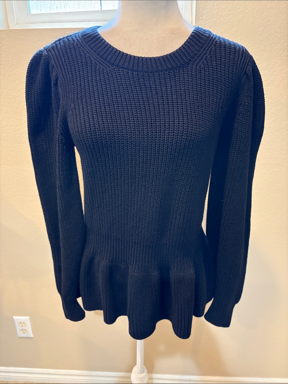 Goodthreads Black Peplum Crewneck Sweater